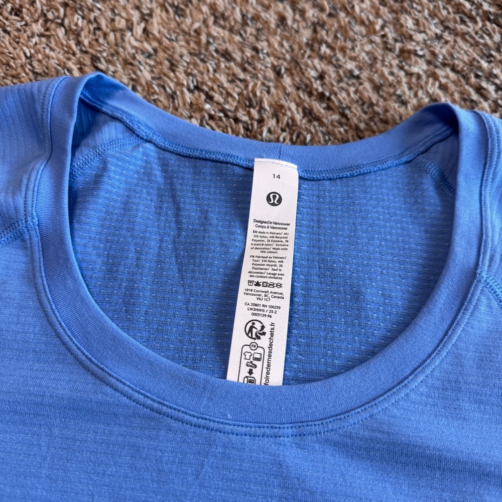 NWT Lululemon Swiftly Tech Short Sleeve 2.0 Pool Hip Length Women’s 14 - Picture 5 of 11